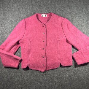 Vintage Brandon 100% wool pink sweater cardigan size 12‎ Hong Kong